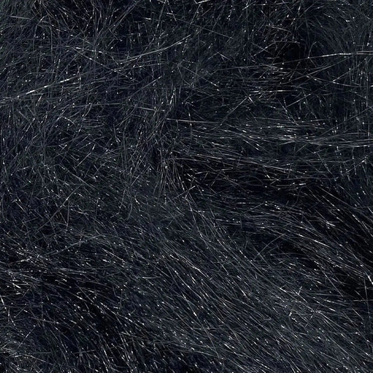 Close-up of Black A28 Angelina fiber showing the metallic strands