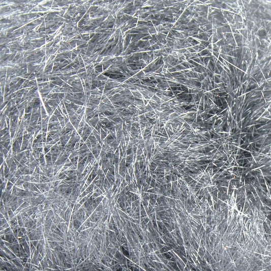 Close-up of Silver A1 Angelina fiber showing the metallic strands