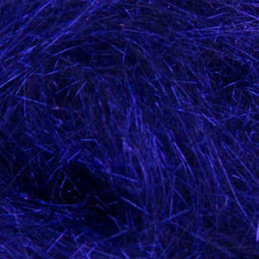 Close-up of Violet A7 Angelina fiber showing the metallic strands