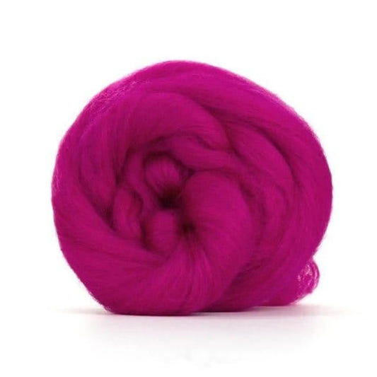 Paradise Fibers Solid Colored Corriedale - Raspberry - 1oz - Paradise Fibers