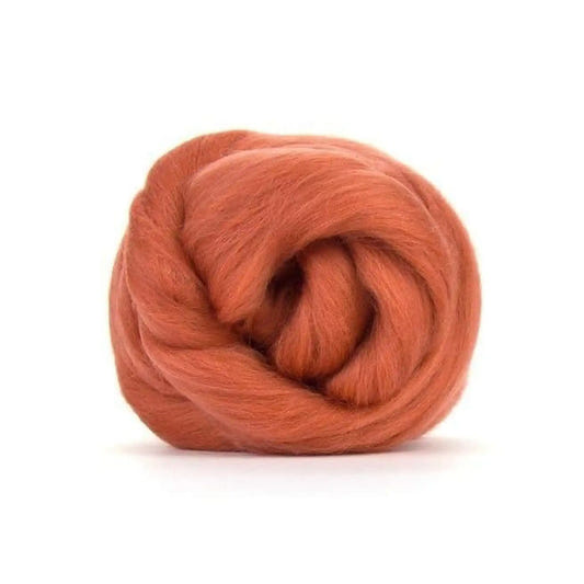 Paradise Fibers Solid Colored Merino Top - 8 Terracotta - 1oz - Paradise Fibers