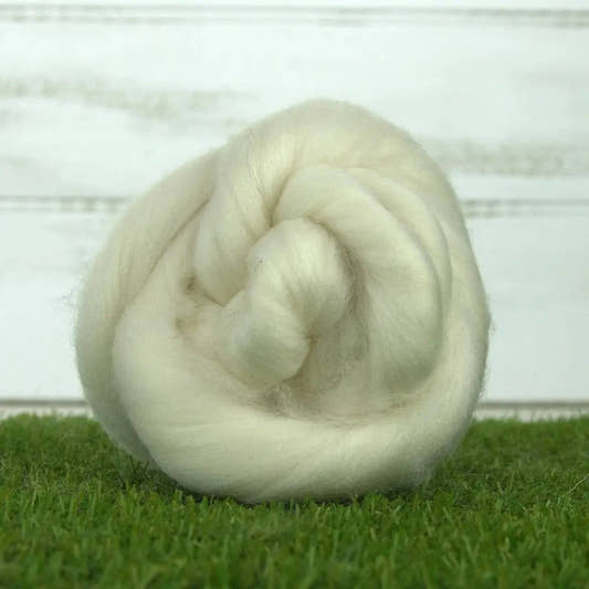 Paradise Fibers White Polwarth Wool Spinning Fiber - Paradise Fibers