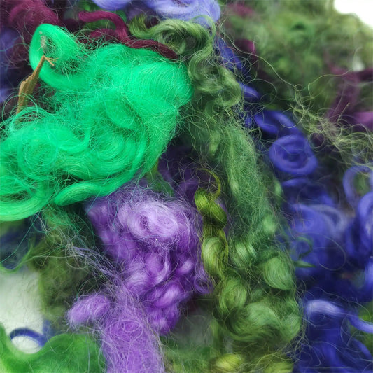 Paradise Fibers Hand Dyed Wool Locks - USA Mixed Breeds