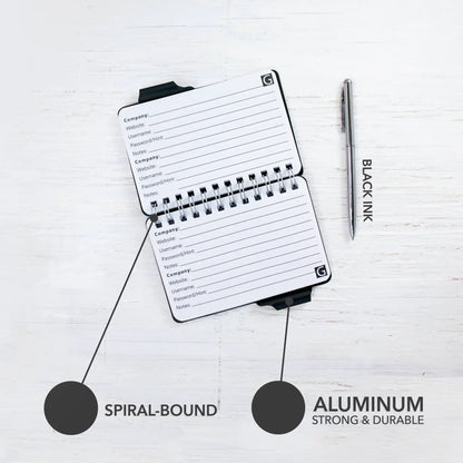 Wellspring Password Book - Black Croc