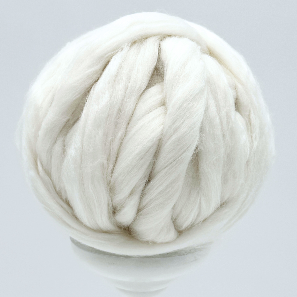 Paradise Fibers Pearly Polwarth - 50/50 Precious Pearl Infused Cellulose and Polwarth Top Micro Blend