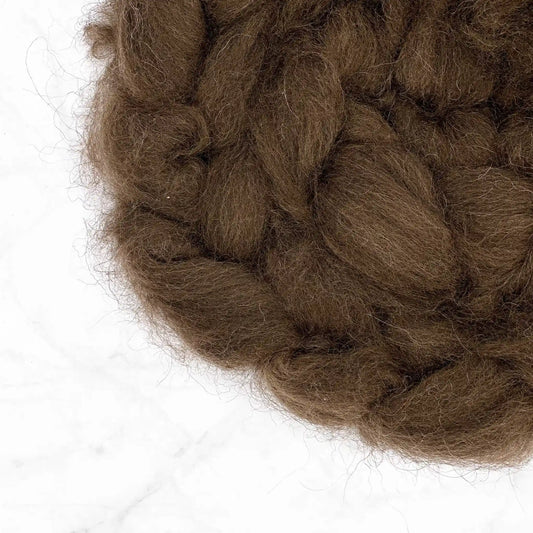 Paradise Fibers De-Haired Yak Down Top - Dark Brown
