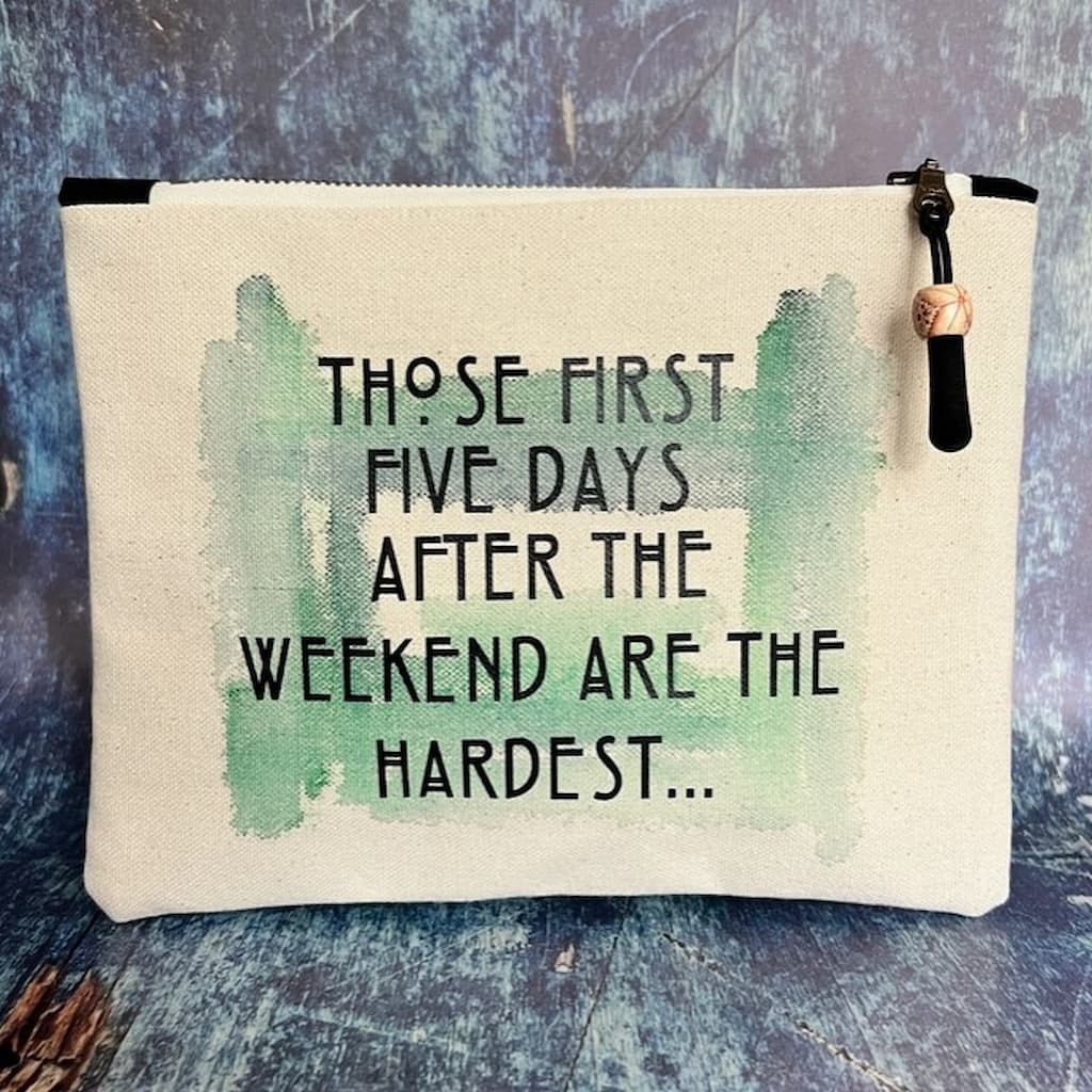 Pretty Clever Words Canvas Small Zippered Bag | Painted - Paradise Fibers