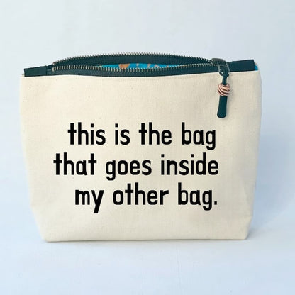 Pretty Clever Words Canvas Zippered Bag - Paradise Fibers