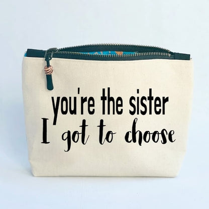 Pretty Clever Words Canvas Zippered Bag - Paradise Fibers