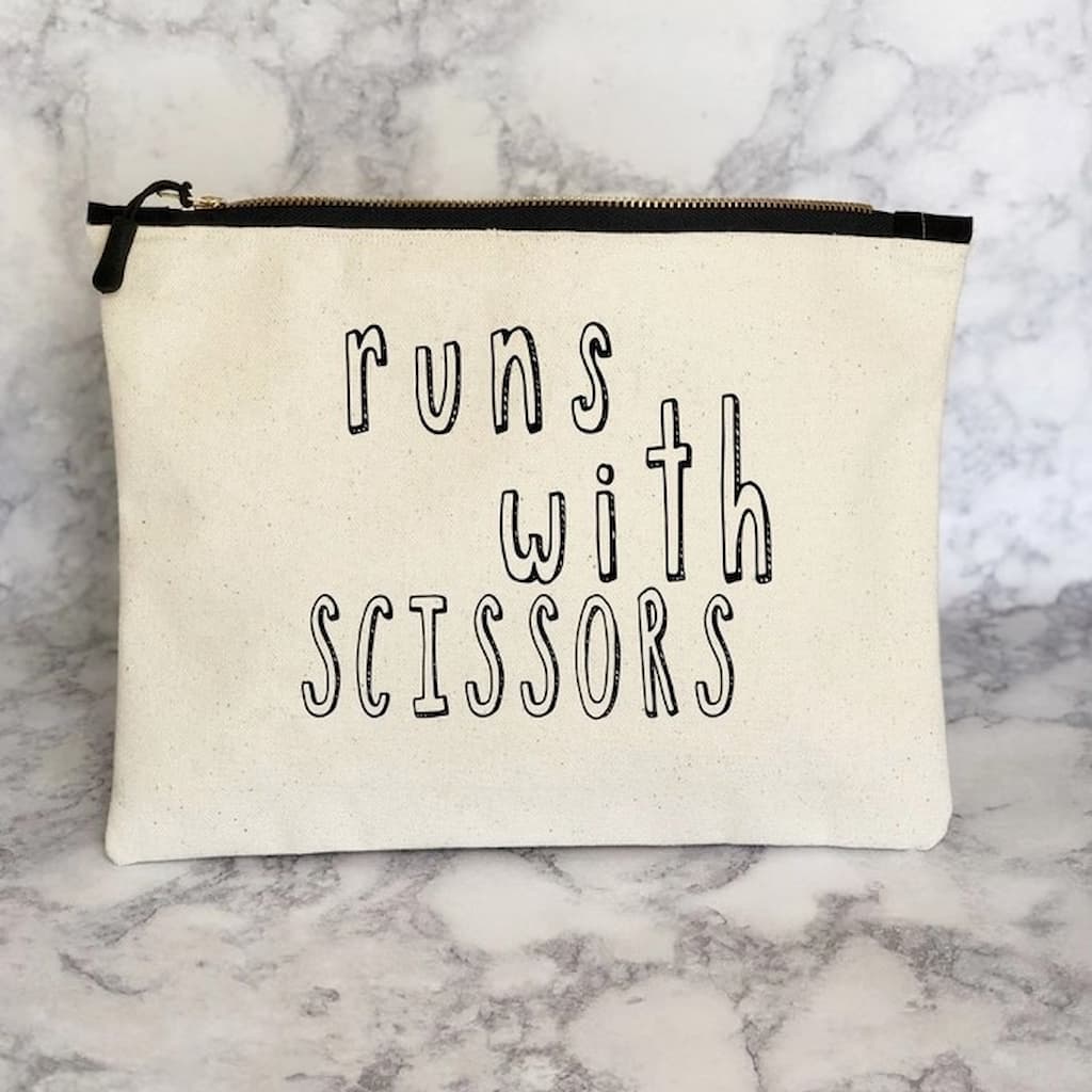 Pretty Clever Words Canvas Zippered Bag - Paradise Fibers