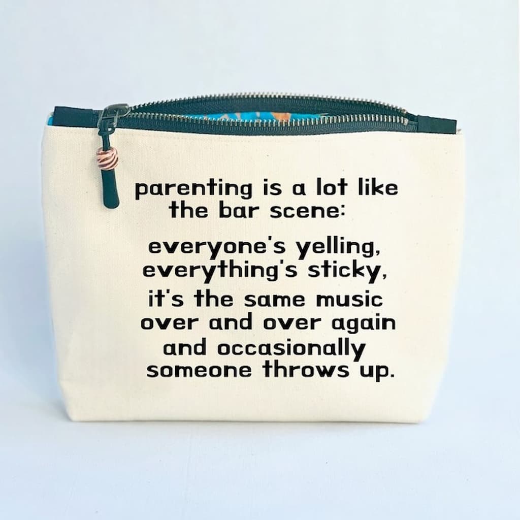 Pretty Clever Words Canvas Zippered Bag - Paradise Fibers