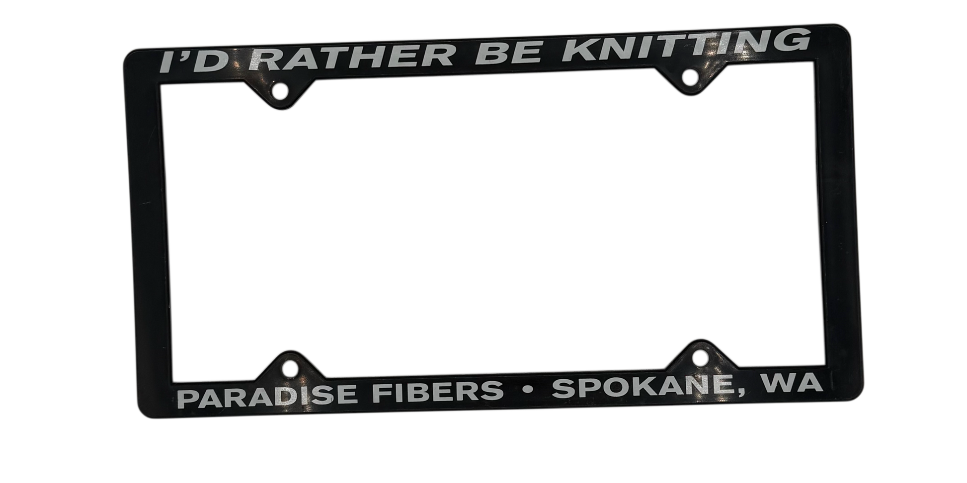 I'd Rather Be Knitting License Plate Frame - Black