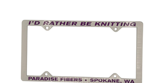 I'd Rather Be Knitting License Plate Frame - White