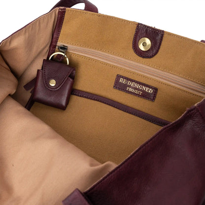RE:DESIGNED Project 19 - Leather Shopper Bag color Dark Cherry