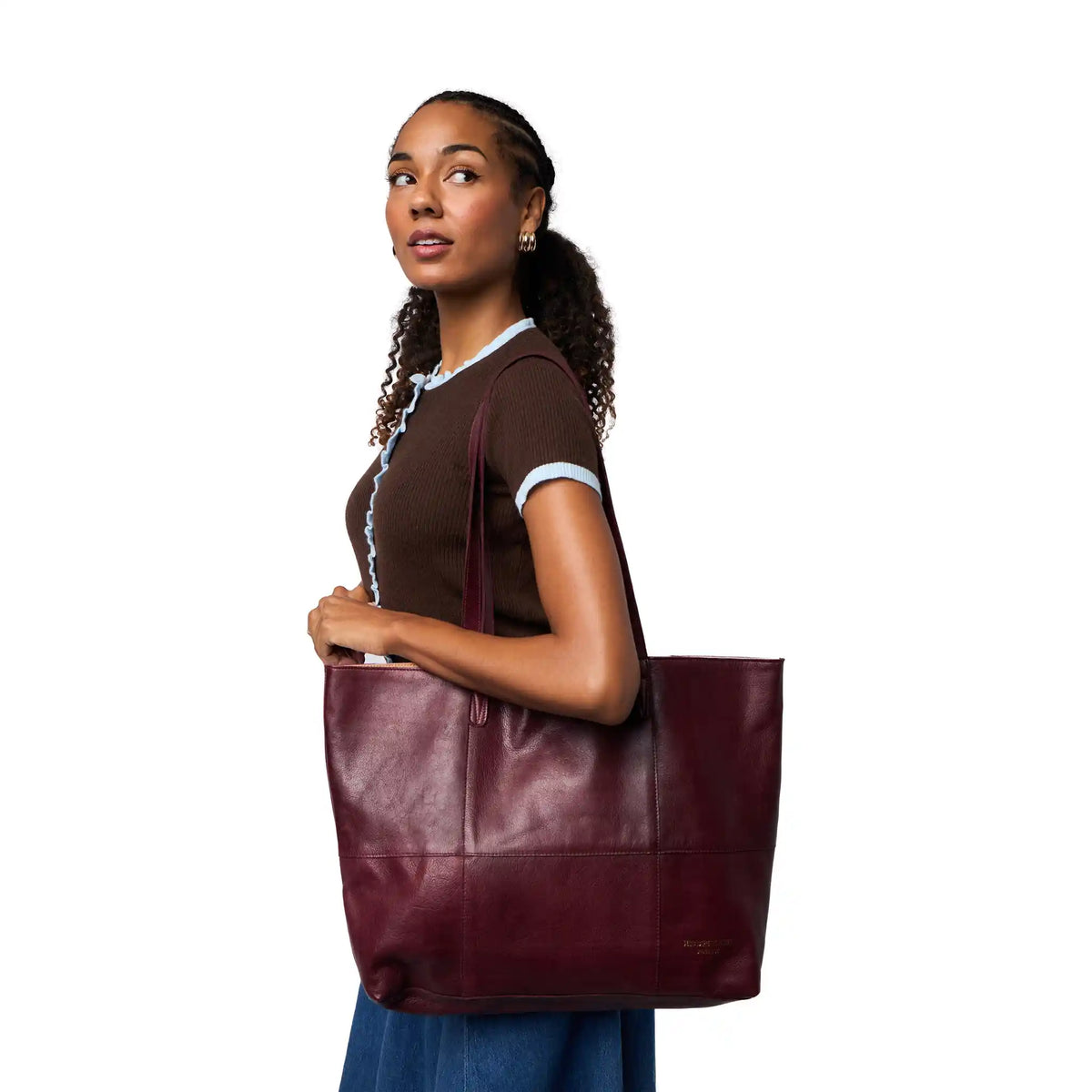 RE:DESIGNED Project 19 - Leather Shopper Bag color Dark Cherry