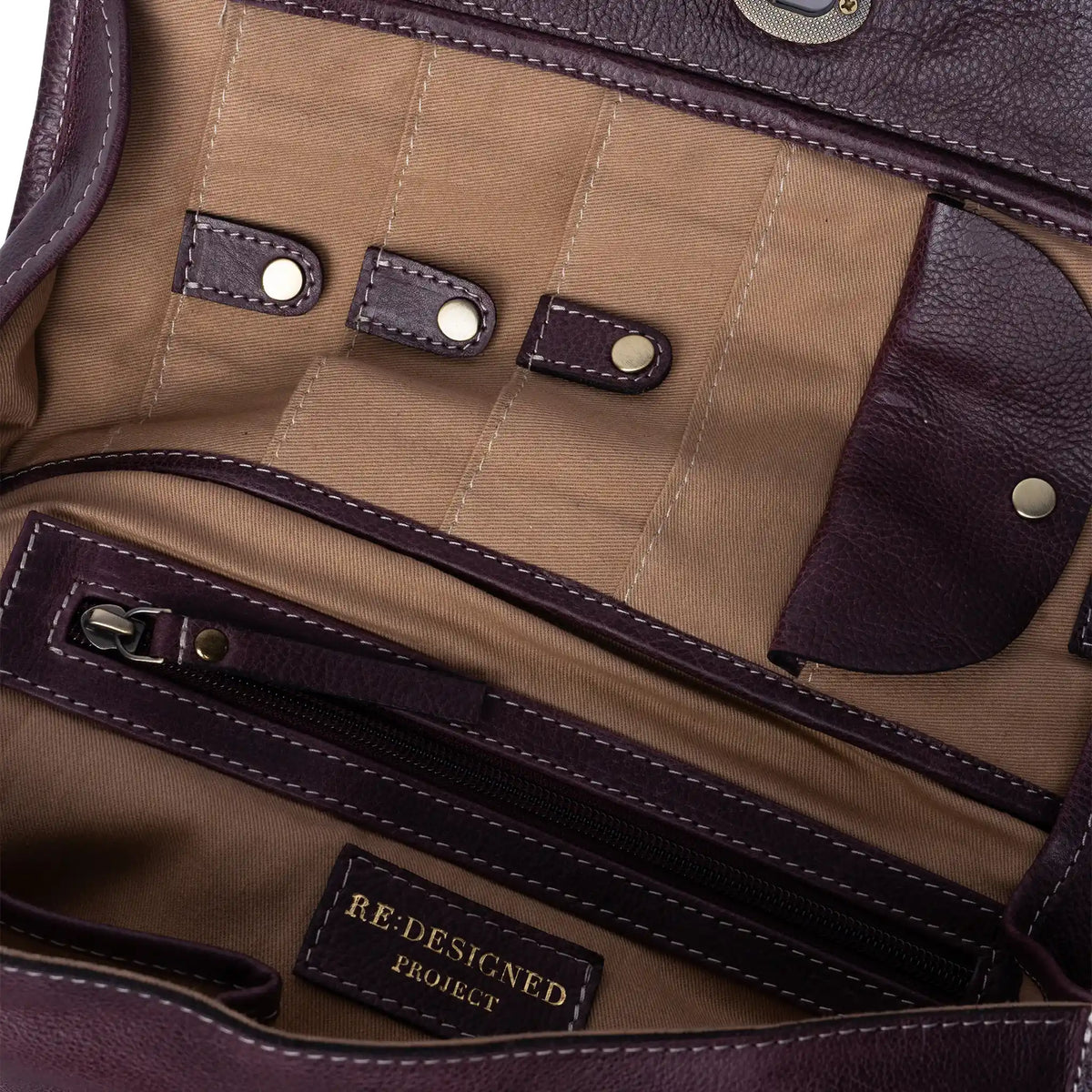 RE:DESIGNED Project 74 Project Bag in Dark Cherry leather
