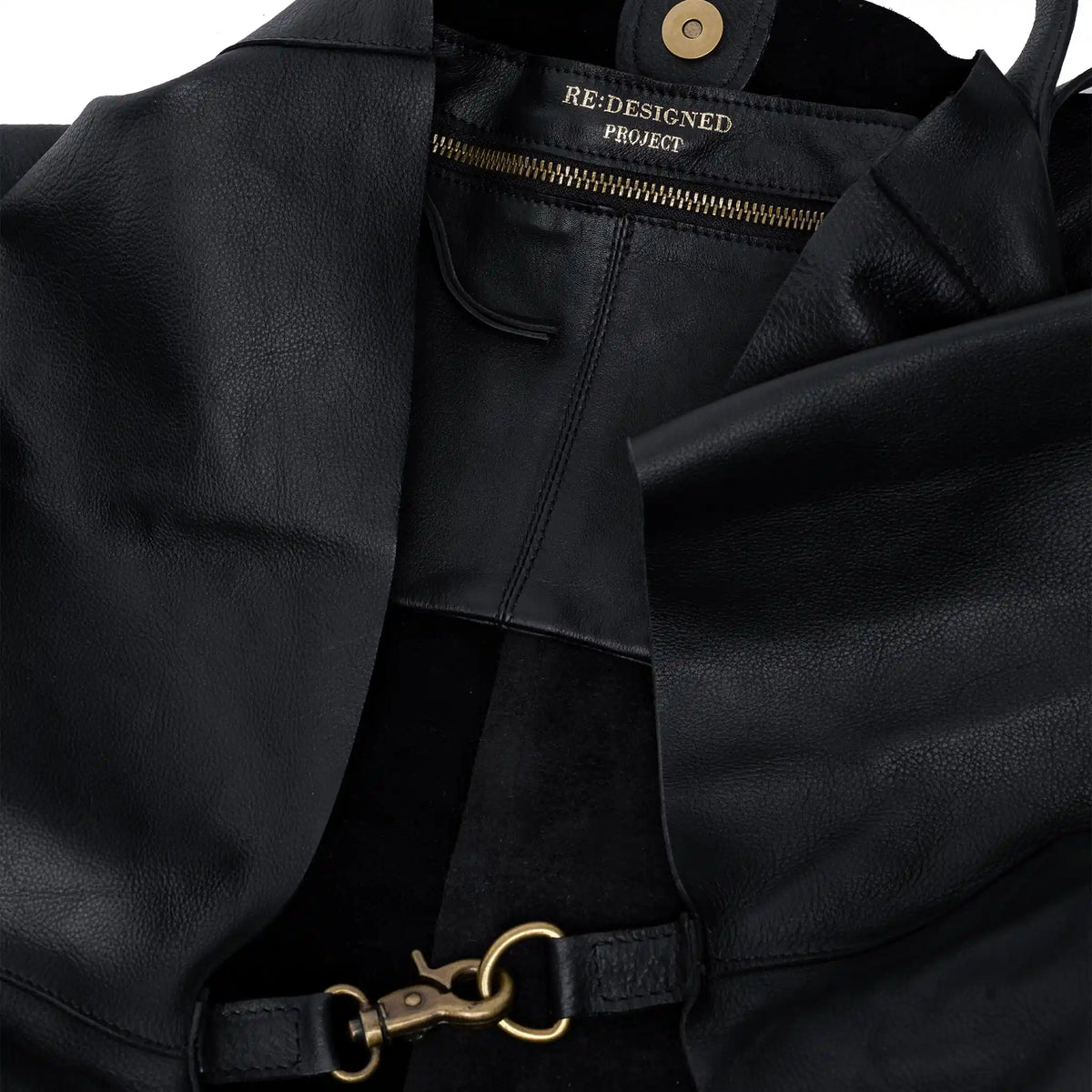 RE:DESIGNED Project Fie leather tote in Black