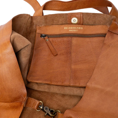 RE:DESIGNED Project Fie leather tote in Burned Tan