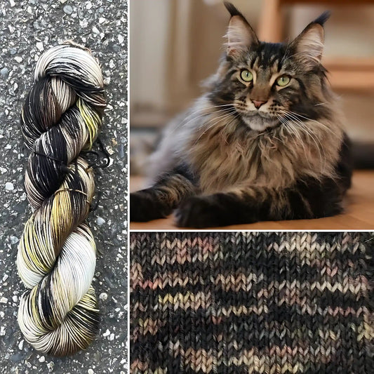 Maine Coon Cat - Merino/Nylon Alder Fingering Yarn - Round Mountain Fibers