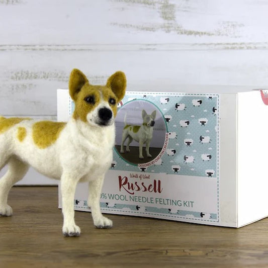 Russell the Jack Russell Needle Felting Kit - Paradise Fibers