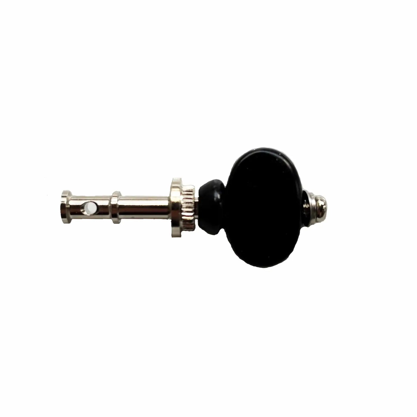 Schacht Ladybug and Matchless Tension Knob closeup, showing a black turning knob and metal rod