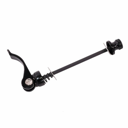 Standard quick release lever, one end with turning knob and the other with a flip clamp