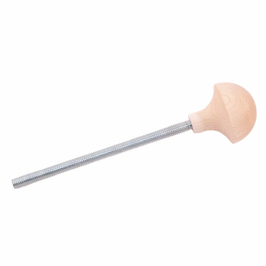 Threaded rob with shaped wooden turning knob attached on one end