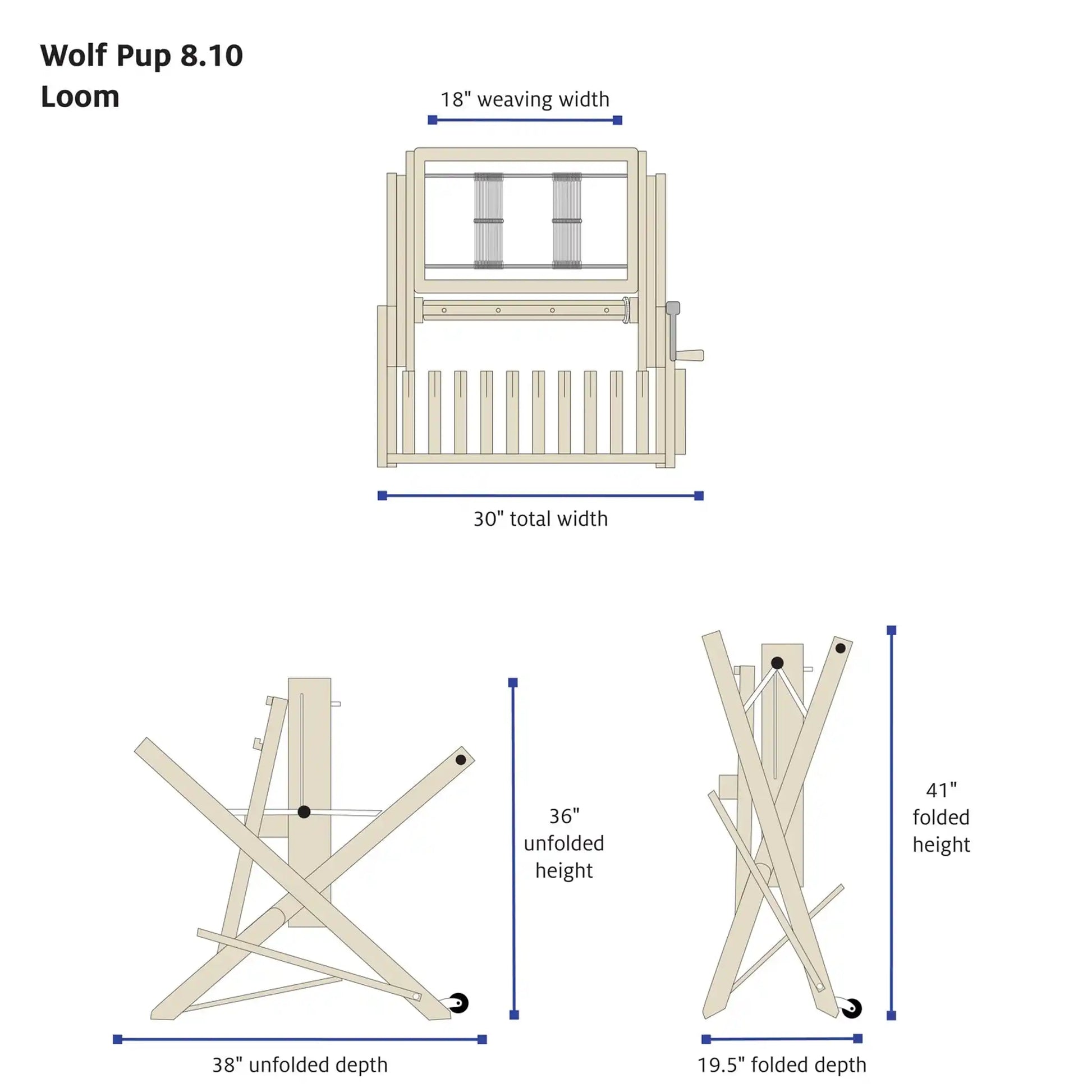 Schacht Wolf Pup 8.10 Loom, view 2