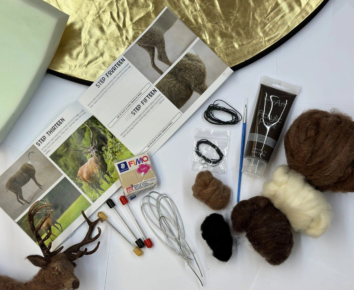 Skylar the Stag Needle Felting Kit - Paradise Fibers