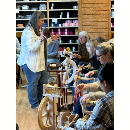 Beginning Spinning on a Wheel Class with Chantel August