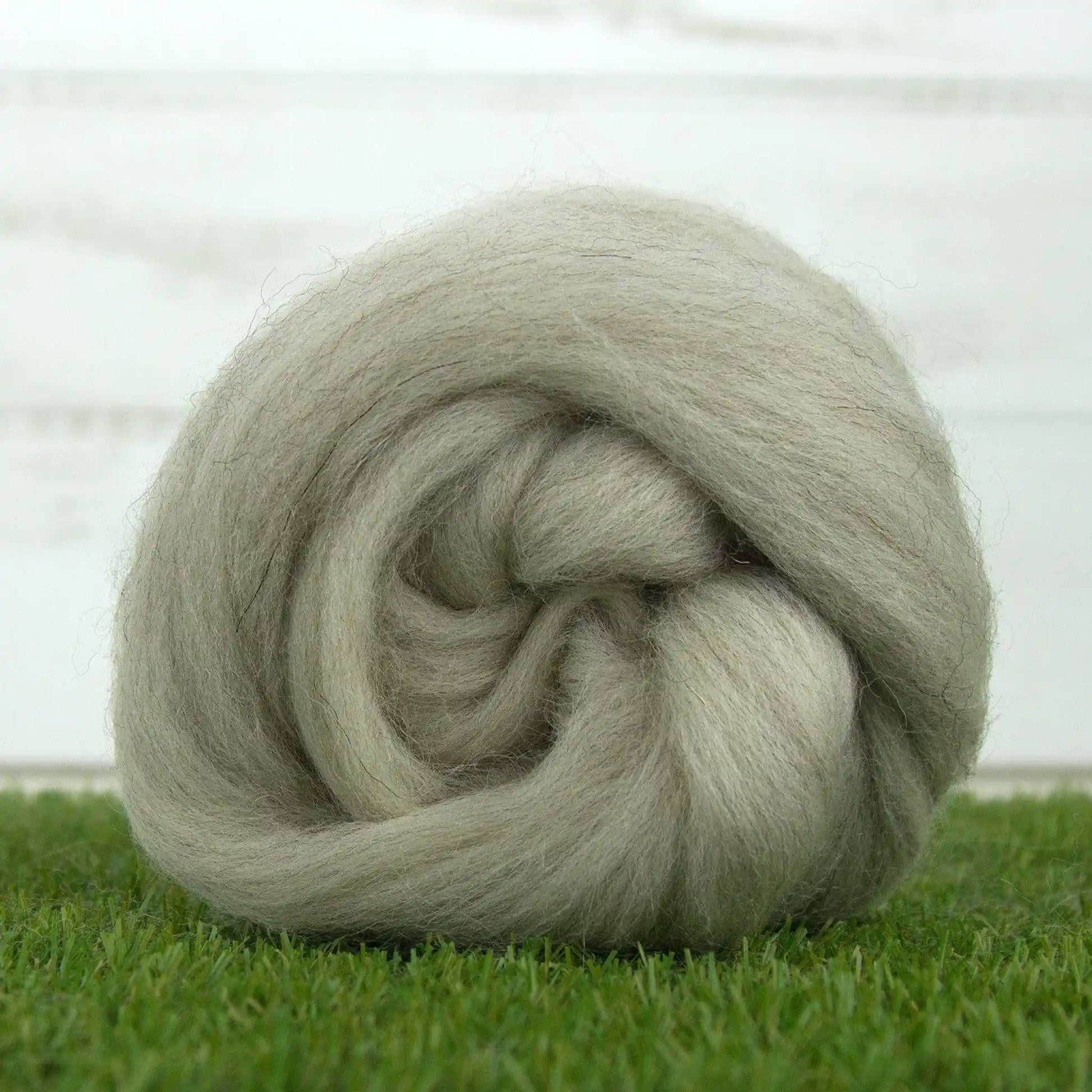 Paradise Fibers Light Grey Swaledale Wool Top