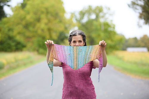 The Answer scarflette by Laura Nelkin. Photo © Laura Nelkin.