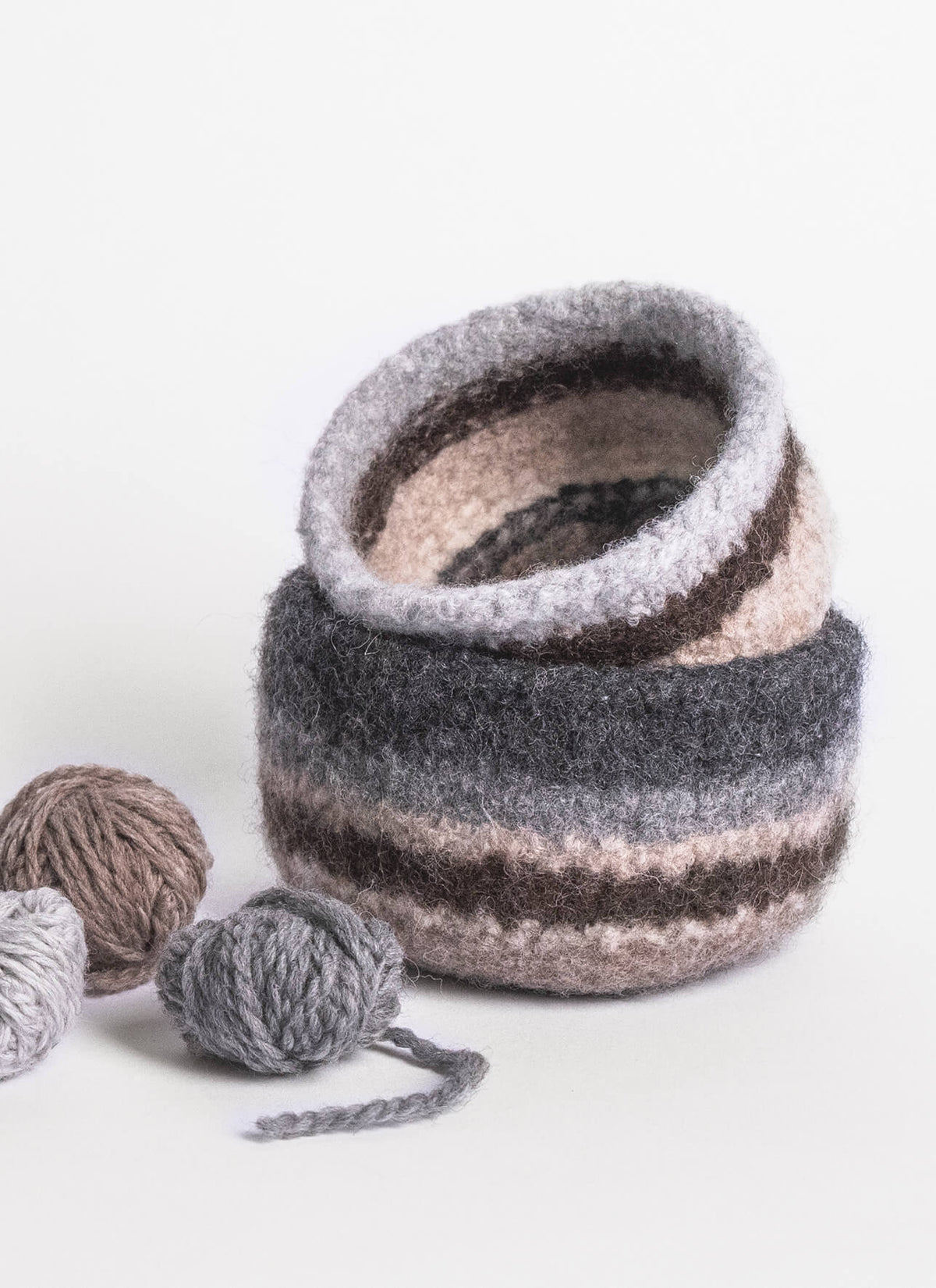 Fairmont Felted Bowls knit project