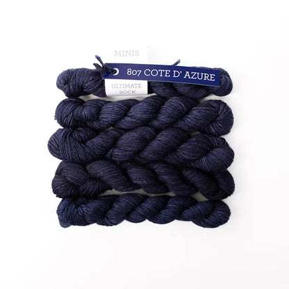 Malabrigo Ultimate Sock Minis Fingering Yarn color Cote D'Azure 807