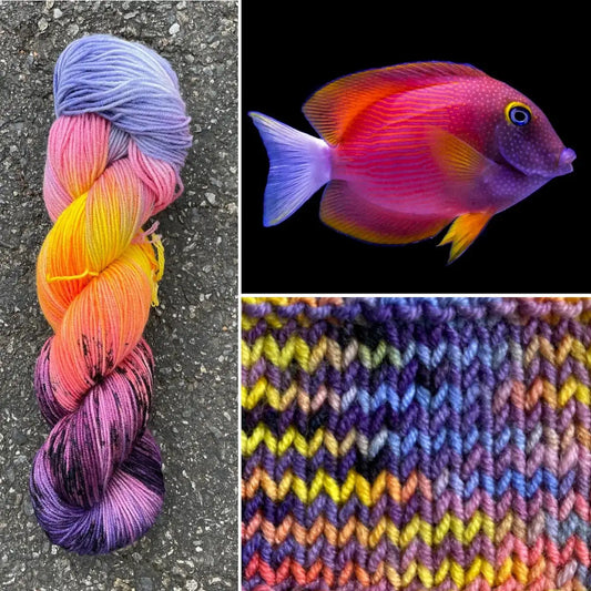 White Tail Bristletooth Tang - Superwash Merino Spruce Fingering Yarn