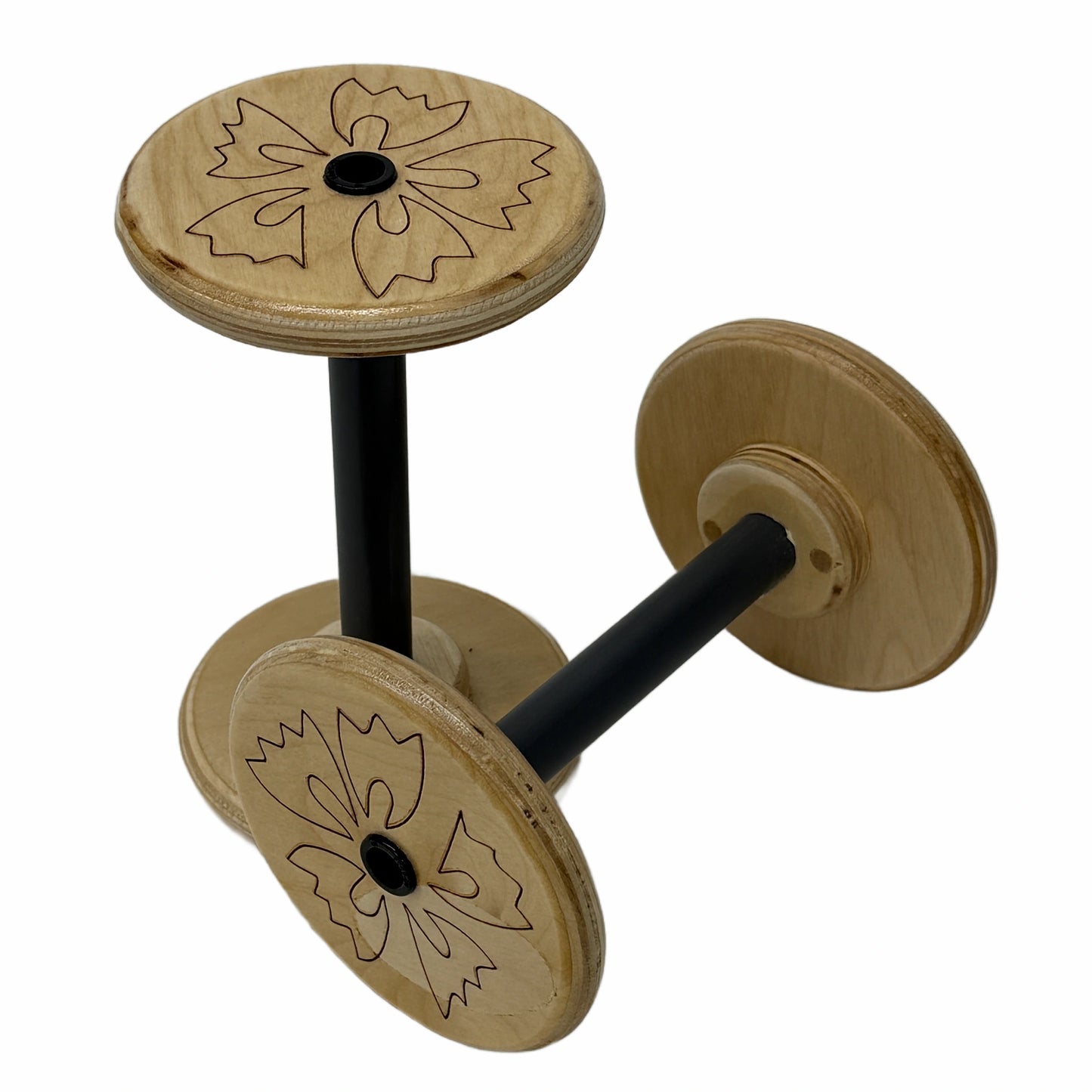 SpinOlution bobbin with Wildflowers engraving pattern