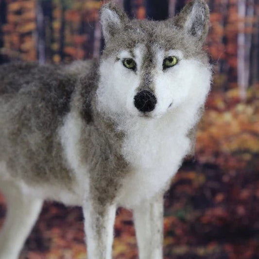 Winston the Wolf Needle Felting Kit - Paradise Fibers