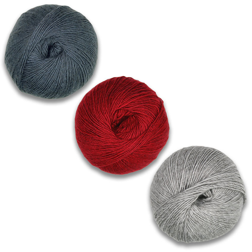 Plymouth Incan Spice Fairisle Hat Kit-Kits-Slate/Red/Natural-
