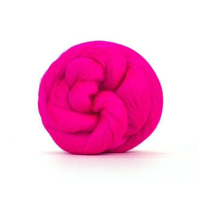 Paradise Fibers Solid Colored Merino Wool Top - Hot Pink-Fiber-4oz-