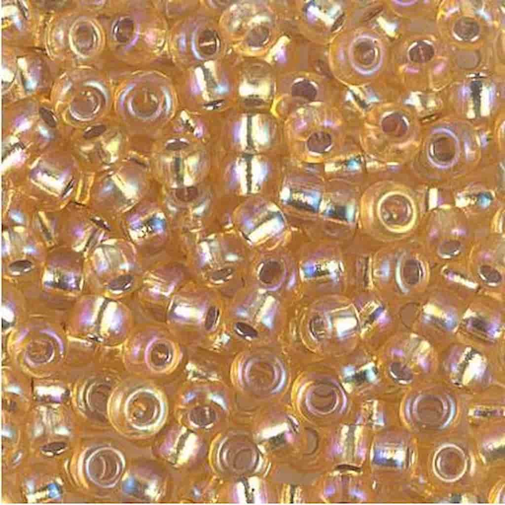 Light irridescent gold Miyuki seed beads size 6/0