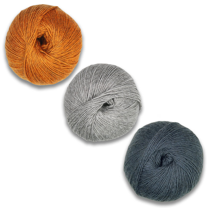 Plymouth Incan Spice Fairisle Hat Kit-Kits-Orange/Natural/Slate-