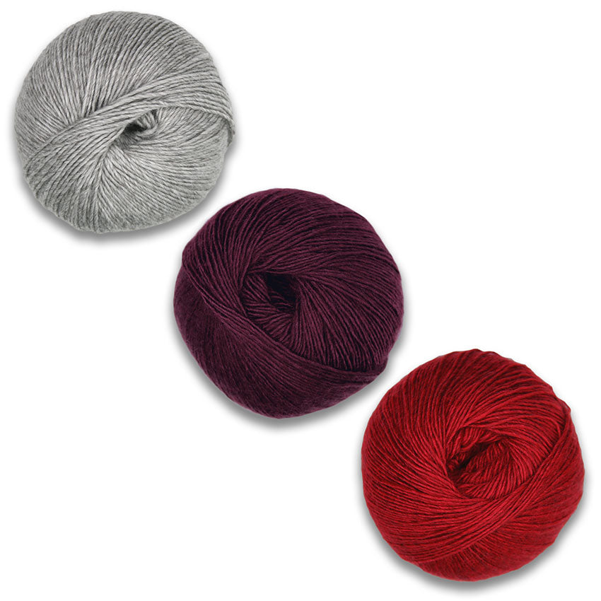 Plymouth Incan Spice Fairisle Hat Kit-Kits-Natural/Bordeaux/Red-