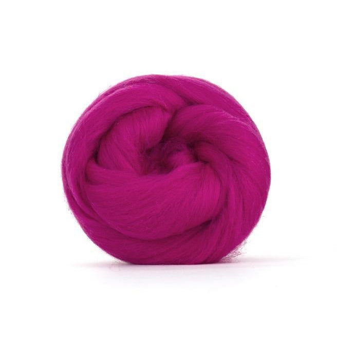 Paradise Fibers Solid Colored Merino Wool Top - Raspberry-Fiber-4oz-
