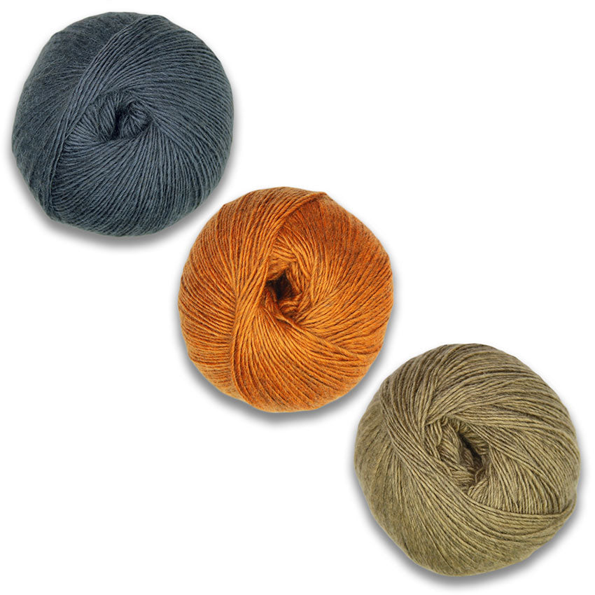 Plymouth Incan Spice Fairisle Hat Kit-Kits-Slate/Orange/Desert-