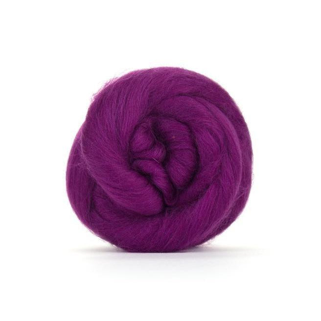 Paradise Fibers Solid Colored Merino Wool Top - Damson-Fiber-4oz-