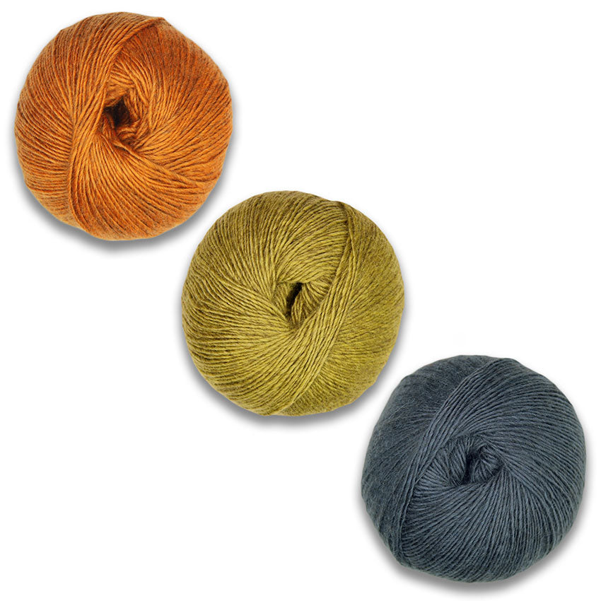 Plymouth Incan Spice Fairisle Hat Kit-Kits-Orange/Green/Slate-