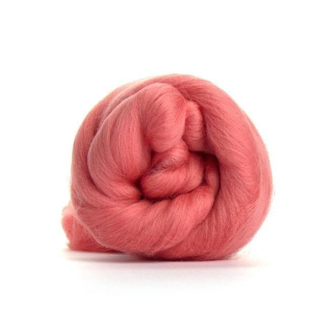 Paradise Fibers Solid Colored Merino Wool Top - Salmon-Fiber-4oz-