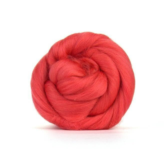 Paradise Fibers Solid Colored Merino Wool Top - Coral-Fiber-4oz-