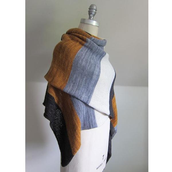 MadelineTosh Pashmina Stripes Shawl Kit-Kits-Onyx/Antler/Charcoal/Glazed Pecan-