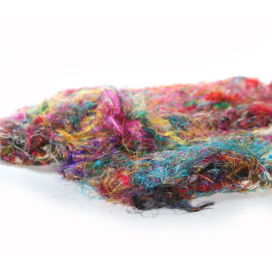 Recycled Sari Silk Batt-Fiber-2 Ounce Batt-